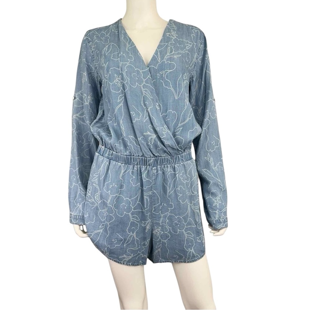 cloth & stone Blue Chambray Romper Size S G0548